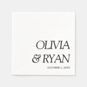 ミニマル名前をカスタムする結婚ズナプキン スタンダードカクテルナプキン (正面)