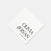 ミニマル名前をカスタムする結婚ズナプキン スタンダードカクテルナプキン (角)