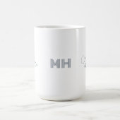 ミニマル名前をカスタムする&モノグラム コーヒーマグカップ (中央)