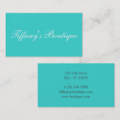 ミニマル名門私立校風のリストシック青ターコイズティール（緑がかった色） 名刺 (正面/裏面)