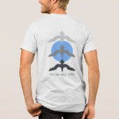 ミニマル和風魚鷹浮世絵スタイル オフホワイト トライブレンドTシャツ (裏面)