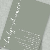 ミニマル回転書道セージ赤ちゃんシャワー 招待状