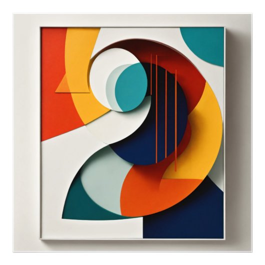 ミニマル型枠のバランス抽象芸術 フォトプリント            (正面)