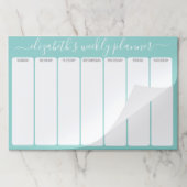 ミニマル基本ウィークリープランナースモダンクリプトアクア ペーパーパッド (折り畳み)