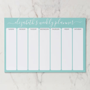 ミニマル基本ウィークリープランナースモダンクリプトアクア ペーパーパッド