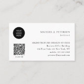 ミニマル基本カスタムロゴQRコードシンプル 名刺 (正面)