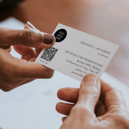 ミニマル基本カスタムロゴQRコードシンプル 名刺