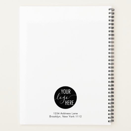 ミニマル基本プロフェッショナル会社のロゴ プランナー手帳 (裏面)