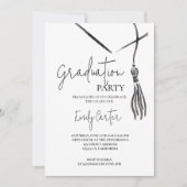 ミニマル墨書卒業 招待状 (正面)