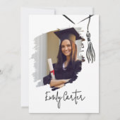 ミニマル墨書卒業 招待状 (裏面)