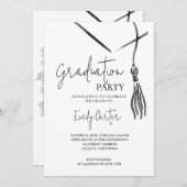 ミニマル墨書卒業 招待状 (正面/裏面)