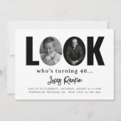 ミニマル大人誕生日招待状 |大人のパーティー 招待状 (正面)