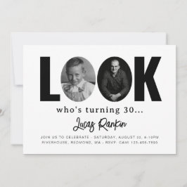 ミニマル大人誕生日招待状 |大人のパーティー 招待状