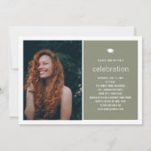 ミニマル大学院シンプル写真卒業パーティー 招待状 (裏面)