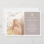 ミニマル大学院シンプル写真卒業パーティー 招待状 (裏面)