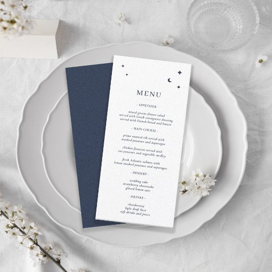 ミニマル天星とムーンホワイトとネイビー メニュー