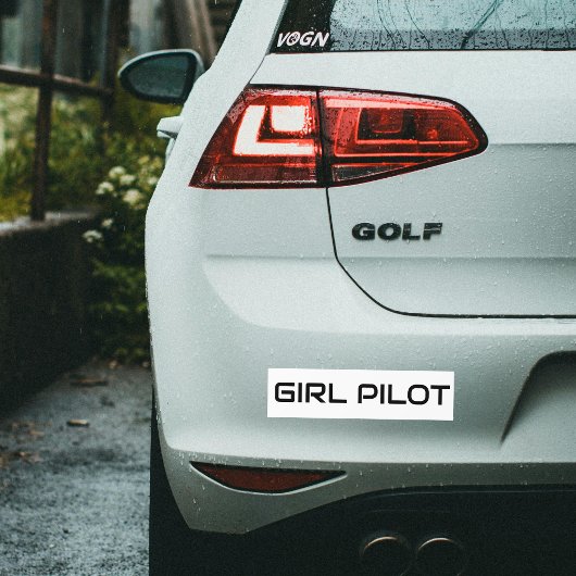 ミニマル女子パイロットタイポグラフィシンプル航空 バンパーステッカー