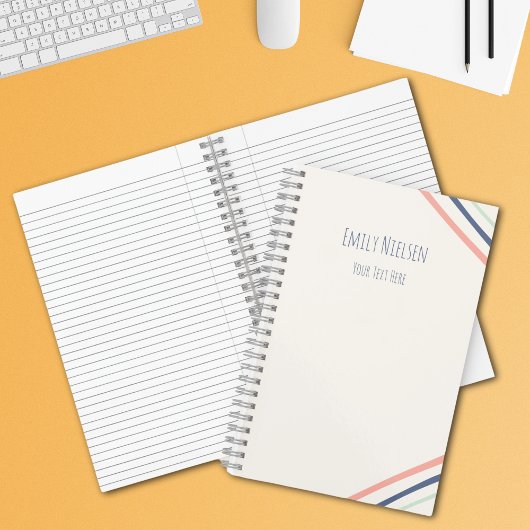 ミニマル女子モノグラムの名学校科目 ノートブック