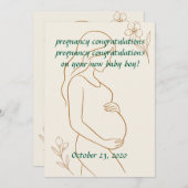 ミニマル妊娠グリーティングカード シーズンカード (正面/裏面)