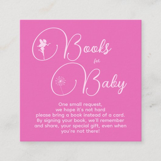 ミニマル妖精ガールブックスフォーベビー誕生日エンクル エンクロージャーカード (正面)