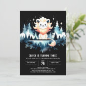 ミニマル威厳のあるリストライオン誕生日 招待状 (スタンド正面)