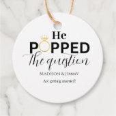 ミニマル婚約パーティが彼はその質問に答えた フェイバータグ (正面)