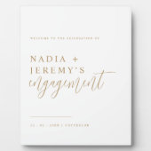 ミニマル婚約パーティテーブルトップウェルカムサイン フォトプラーク (正面)