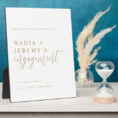 ミニマル婚約パーティテーブルトップウェルカムサイン フォトプラーク (側面)