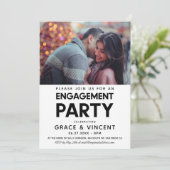 ミニマル婚約パーティ写真の招待 招待状 (スタンド正面)