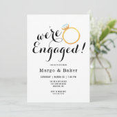 ミニマル婚約パーティ招待状 招待状 (スタンド正面)