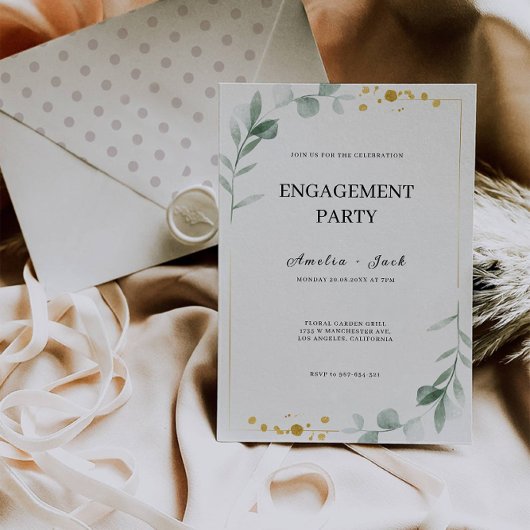 ミニマル婚約パーティ結婚式招待状 招待状