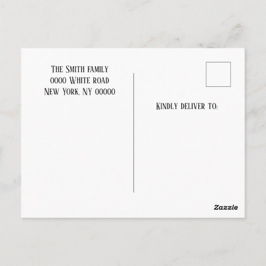 ミニマル子供の誕生日サンキューポストカード ポストカード (裏面)