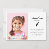 ミニマル子供の誕生日パーティー写真 招待状 (正面)