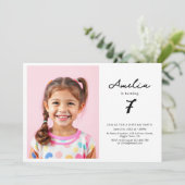 ミニマル子供の誕生日パーティー写真 招待状 (スタンド正面)