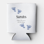 ミニマル子供部屋ブルーフットプリント赤ちゃんシャワー 缶クーラー (正面)