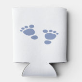 ミニマル子供部屋ブルーフットプリント赤ちゃんシャワー 缶クーラー (裏面)