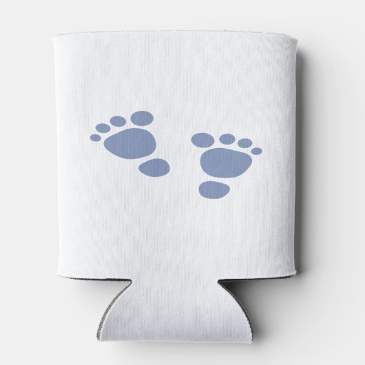 ミニマル子供部屋ブルーフットプリント赤ちゃんシャワー 缶クーラー (裏面)