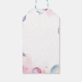 ミニマル宇宙飛行士ガールの4歳の誕生日プレゼントラベル ギフトタグ (裏面)