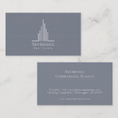 ミニマル実在エステートのロゴ(ローマンシルバー) Busin 名刺 (正面/裏面)