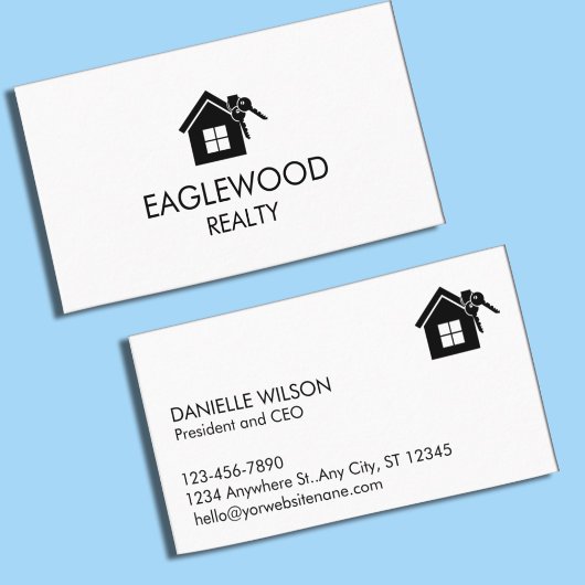 ミニマル実在ス不動産白黒 名刺