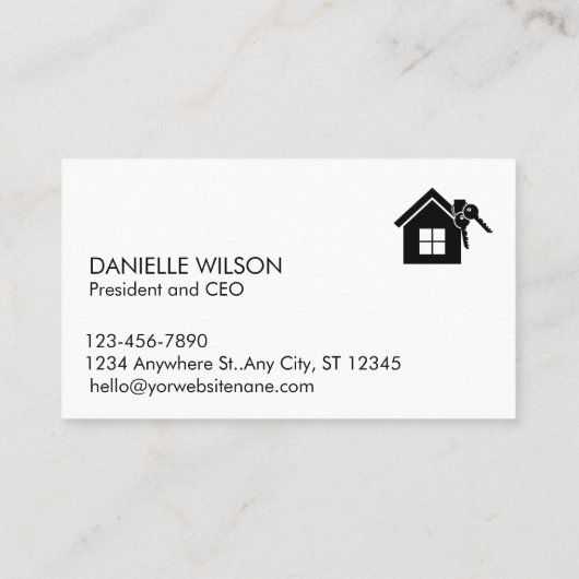 ミニマル実在ス不動産白黒 名刺 (裏面)