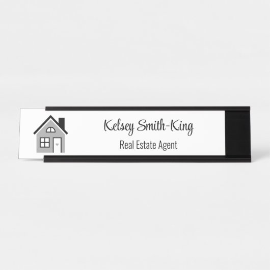 ミニマル実在モダン不動産屋 デスクネームプレート (正面)