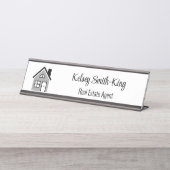 ミニマル実在モダン不動産屋 デスクネームプレート (正面)