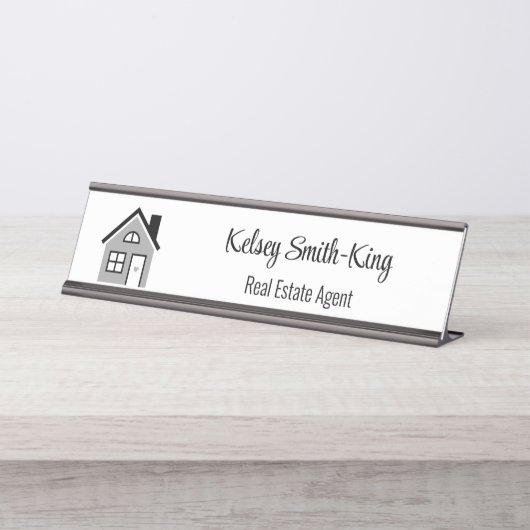 ミニマル実在モダン不動産屋 デスクネームプレート (正面)