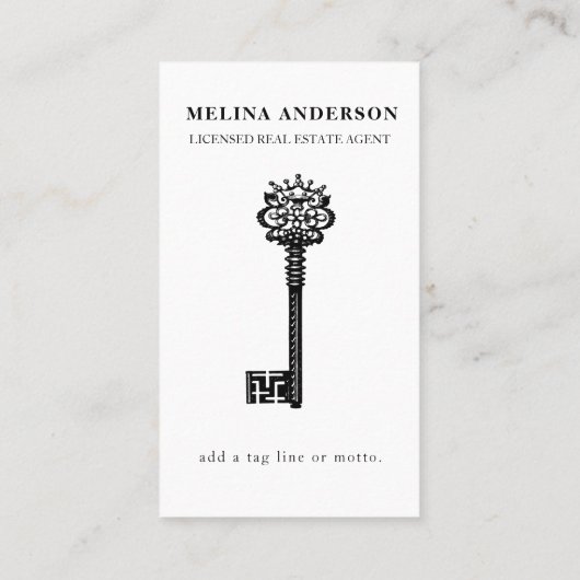 ミニマル実在財ヴィンテージ鍵 名刺 (裏面)