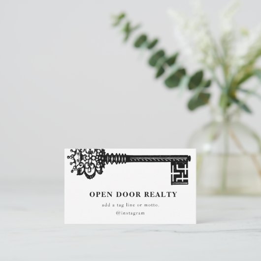 ミニマル実在財産ヴィンテージ鍵名刺 名刺 (スタンド正面)