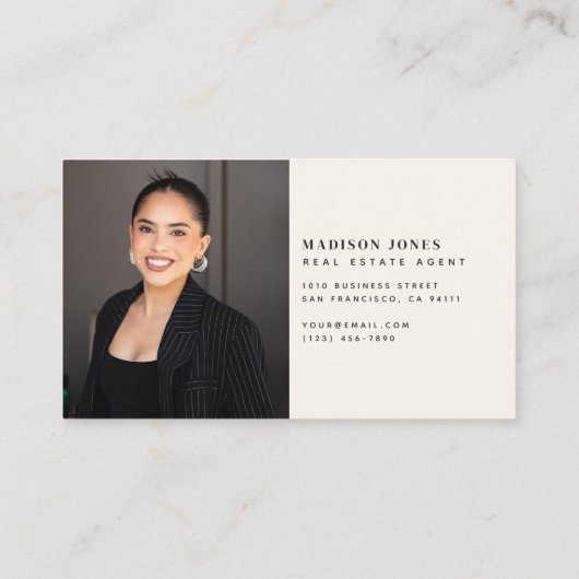 ミニマル実在Estate Agent素朴 House Photo 名刺 (裏面)