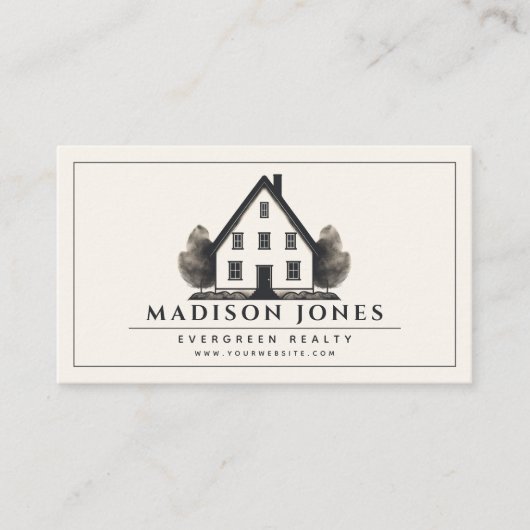ミニマル実在Estate Agent素朴 House Photo 名刺 (正面)