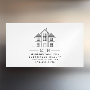 ミニマル実在Estate Agent Monogram House写真 マグネット名刺