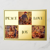 ミニマル家族の写真モダン平和の愛と喜び実在 箔シーズンカード (正面)